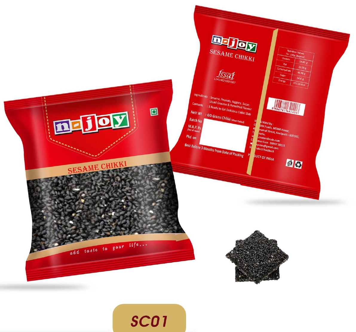 Sesame Chikki Slab 60G